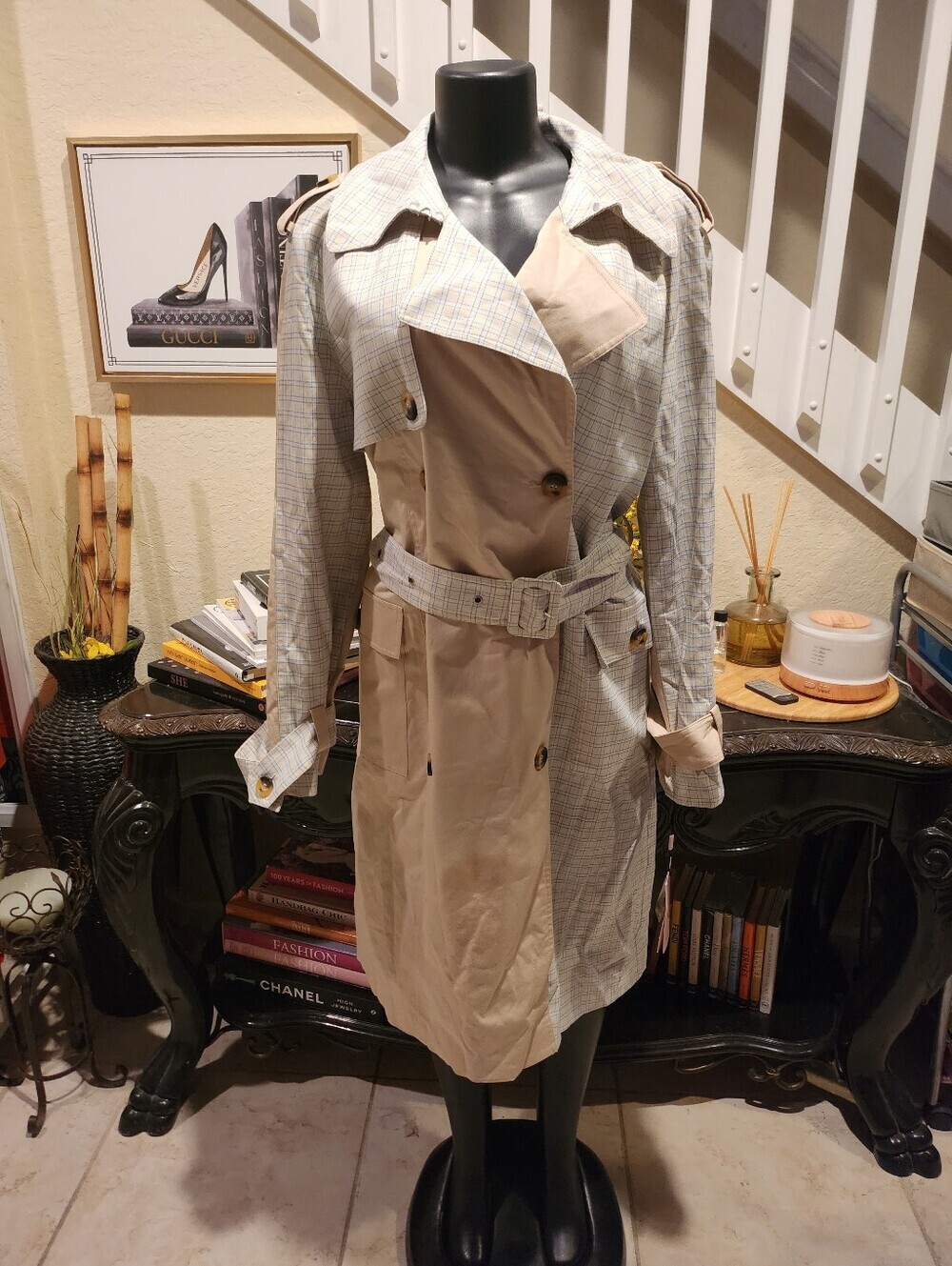 Avec Les Filles Trench Coat size L NEW - Picture 3 of 8